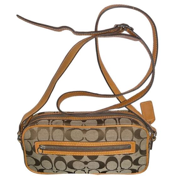 Coach Signature Canvas Brown Mini Crossbody Shoulder Bag - Picture 15 of 15